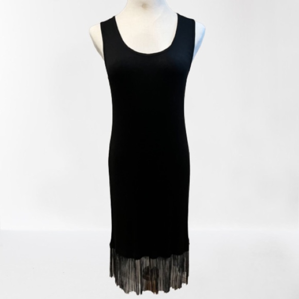 Little Black Dress with Chain Hem